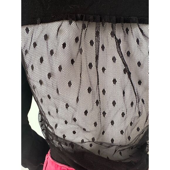 Harajuku Mini Black Button Up Cropped Cardigan Sweater size JR Medium - Picture 5 of 6